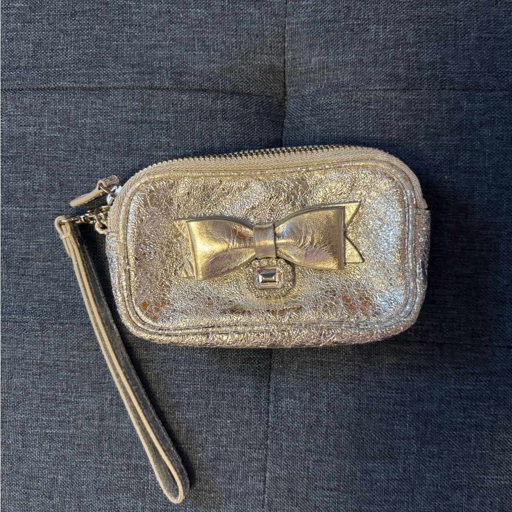 My Flat in London Silver Clutch with Jeweled Bow Accent - Picture 14 of 16